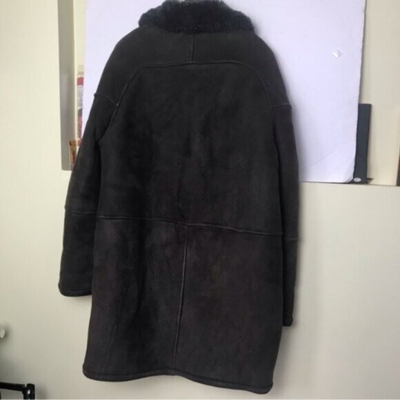 GilbertCohen Montreal Vintage Shearling Sheepskin Leather Coat Warm Fur Pocket L - Picture 4 of 15
